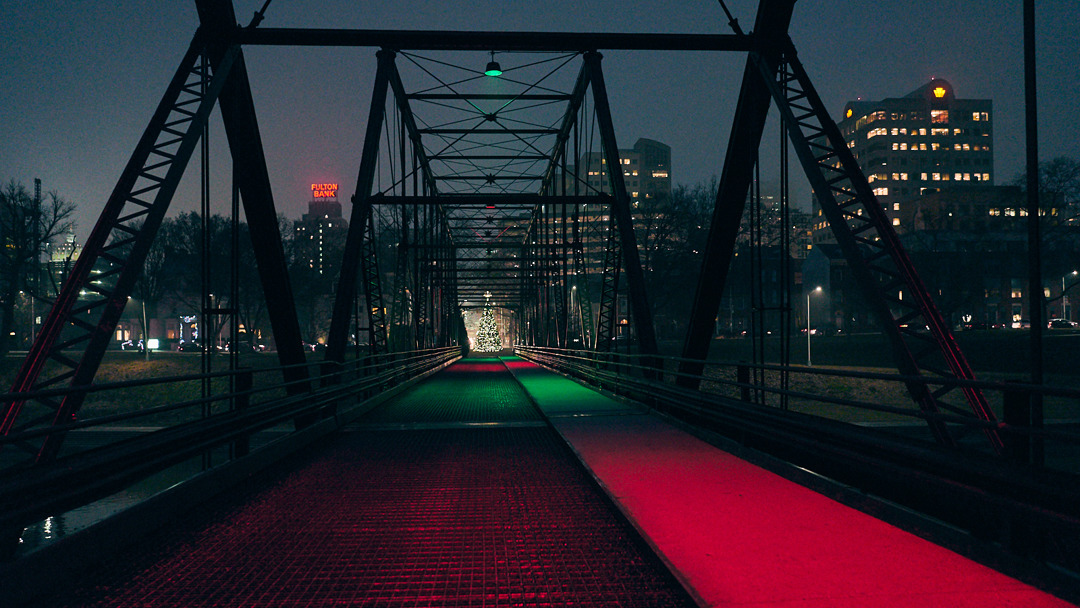 Walnut Street Bridge at Night - Harrisburg, Pennsylvania - fine art photography