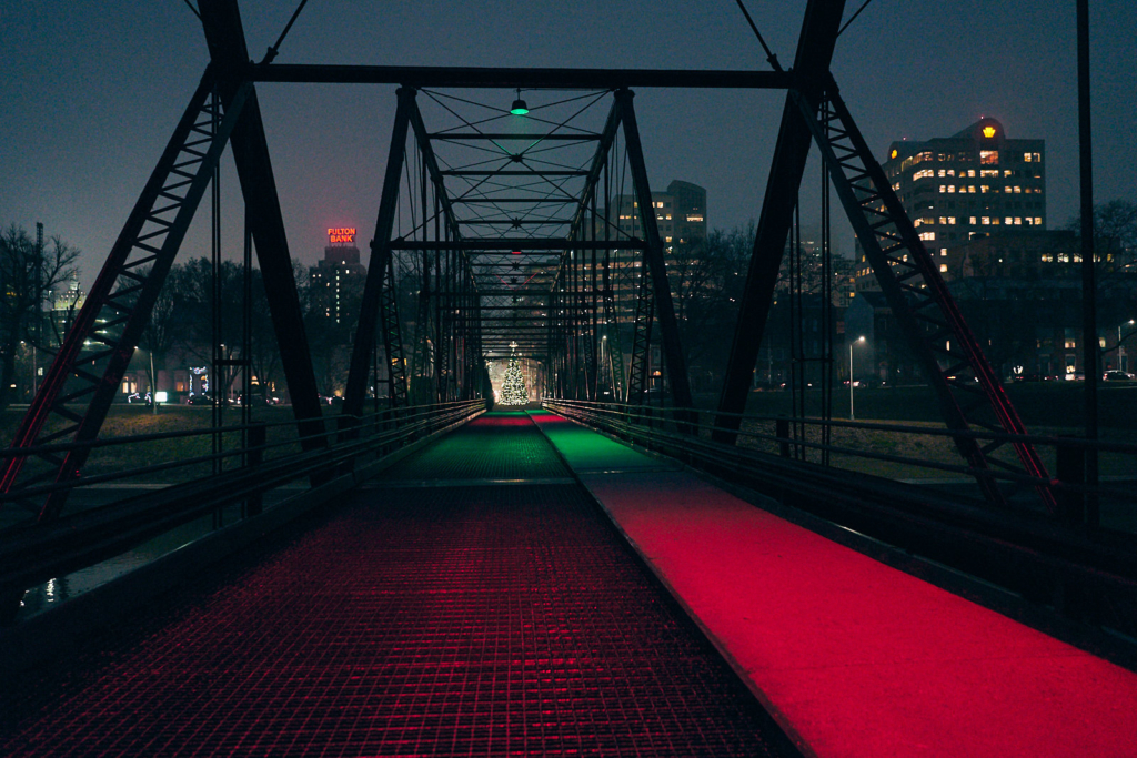 Walnut Street Bridge at Night - Harrisburg, Pennsylvania - fine art photography